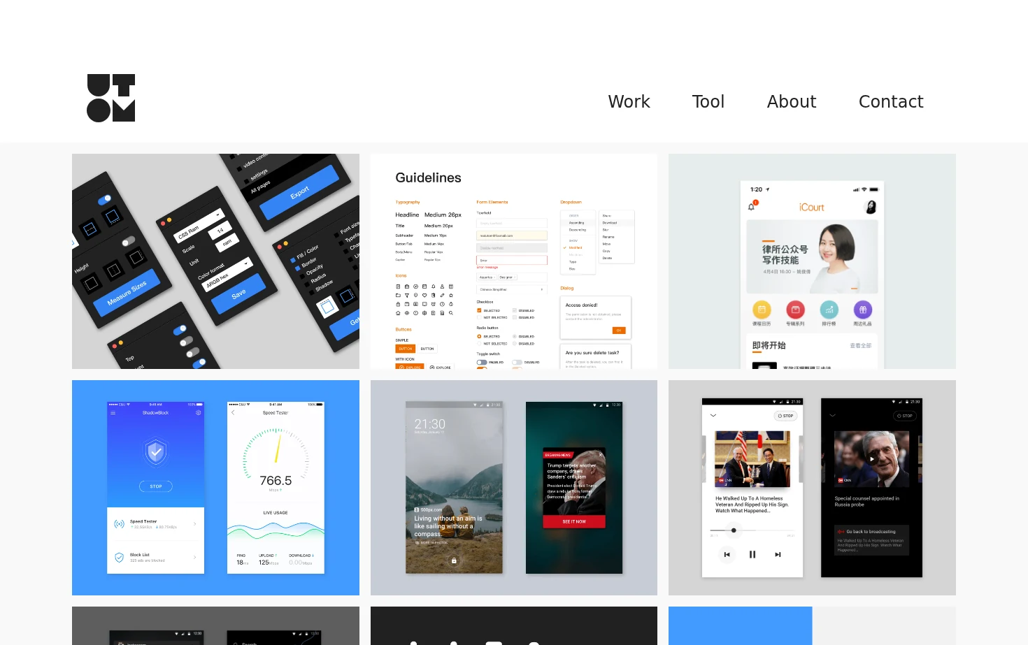 UTOM Design 页面快照